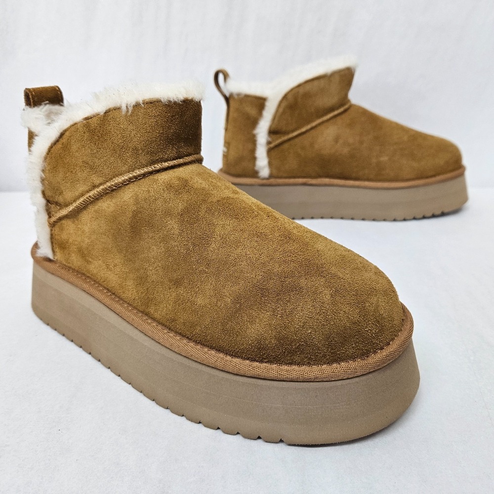 Koolaburra by UGG Koola Ultra Mini Platform Boots 1158590‎ Chestnut Women Size 8